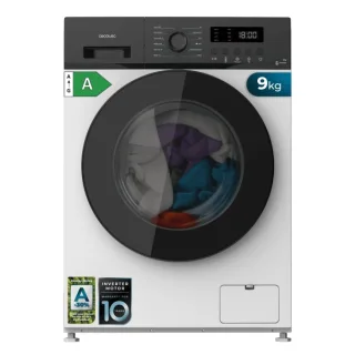 Cecotec Bolero DressCode 9155 Inverter Lavadora de Carga Frontal - Capacidad 9kg - Velocidad 1400rpm - Seguro Infantil - Display LED - Motor Inverter - Inicio Programable - Color Blanco y Ne