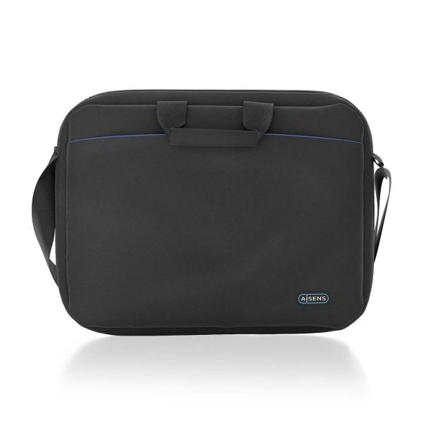 Aisens Maletin para Portatil 15,6" - Acolchado Fino - Bolsillo Frontal con Cremallera - Moderno y Accesible - Color Negro