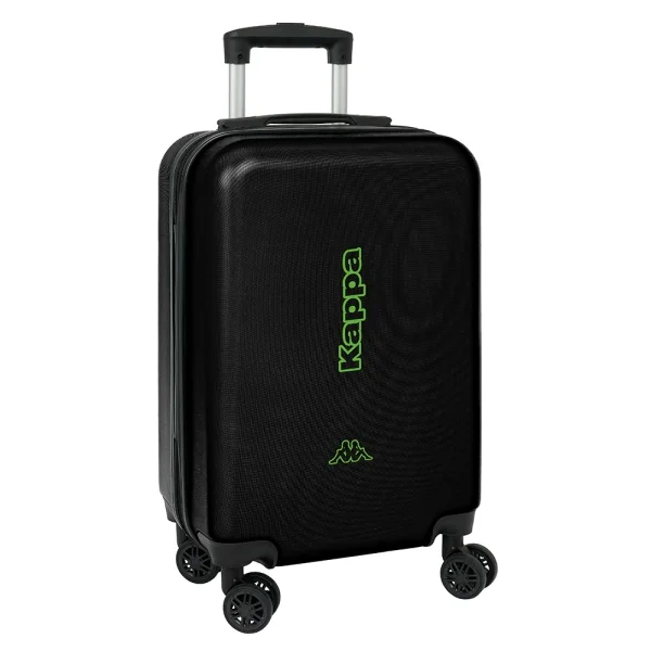 Safta Kappa Black Maleta Trolley de Cabina 20” - Seguridad con Candado - Interior Forrado - Cremallera - Cintas Elasticas PVC - Ruedas Giratorias - Ajustable - 40.1L - 345x200x550mm - Color Negro