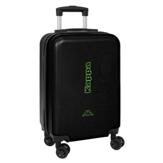 Safta Kappa Black Maleta Trolley de Cabina 20” - Seguridad con Candado - Interior Forrado - Cremallera - Cintas Elasticas PVC - Ruedas Giratorias - Ajustable - 40.1L - 345x200x550mm - Color