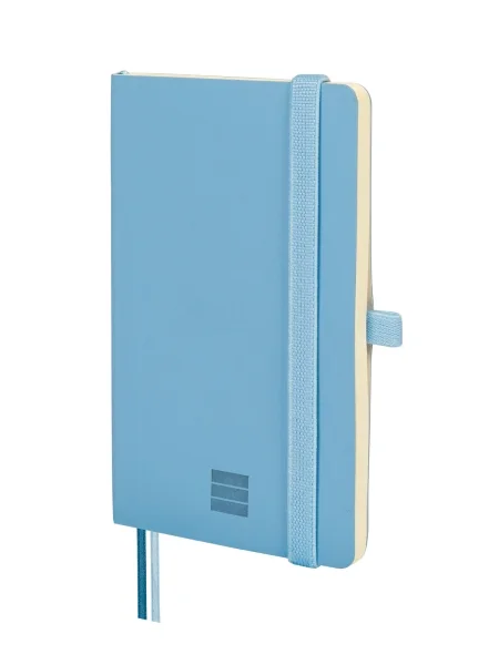 Finocam Nexo Cuaderno de Tapa Blanda - 72 Hojas - 90x150mm - Papel Crema de 80g/m2 - Liso - Bolsillo Interior - Cierre con Goma - Hojas Microperforadas - Color Azul Celeste