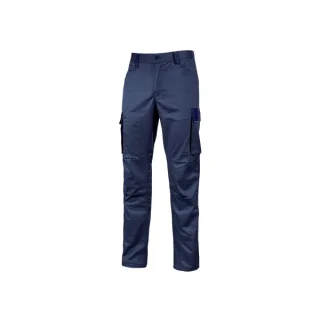 Upower Crazy Pantalones Cargo Stretch - Talla 2XL - Bolsillos Multifuncionales, Detalles Reflectantes, Cinturilla Elastica, Rodillas Preformadas, Proteccion DPI1, Ajuste Slim-Fit - Color Azu