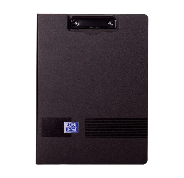 Oxford Live & Go Carpeta con Pinza Metalica - Fabricada en Polifoam - Bolsillo Interior - Color Negro