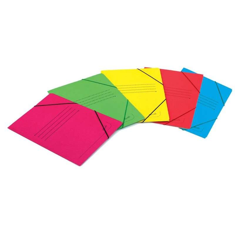Mariola Carpeta de Carton Estucado con Solapas Folio 500gr/m2 - Medidas 34x25x1cm - Cierre con Goma Elastica - Colores Surtidos · Pack de 20 uds.