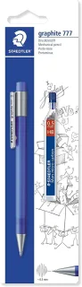 Staedtler Graphite 777 1 Portaminas 0.5mm + 1 Tubo de Minas HB - Cuerpo Engomado - Guia de Mina Antirrotura - Colores Surtidos