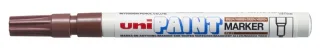 Uni-ball PX-21 Paint Marker - Marcador de Pintura - Punta Acrilica de Bala 0.8-1.2mm - Permanente en Todas las Superficies - Resistente a Luz y Agua - Cuerpo de Aluminio - Color Marrón · Pac