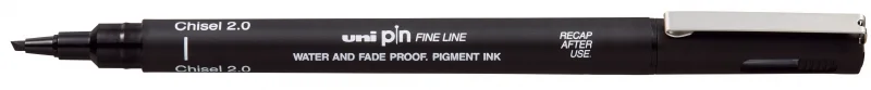 Uni-ball PINCS2-200 Rotulador Calibrado - Punta Poliacetal - Trazo Chisel - Tinta Pigmentada Resistente al Agua y Luz - Color Negro · Pack de 12 uds.