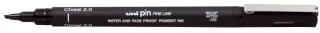 Uni-ball PINCS2-200 Rotulador Calibrado - Punta Poliacetal - Trazo Chisel - Tinta Pigmentada Resistente al Agua y Luz - Color Negro · Pack de 12 uds.
