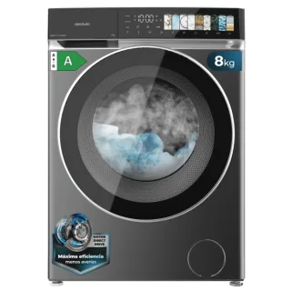 Cecotec Bolero DressCode 8970 Direct Drive Steel Lavadora de Carga Frontal - Capacidad 8kg - Velocidad 1400rpm - Puerta XXL - 11 Programas - Color Gris Oscuro