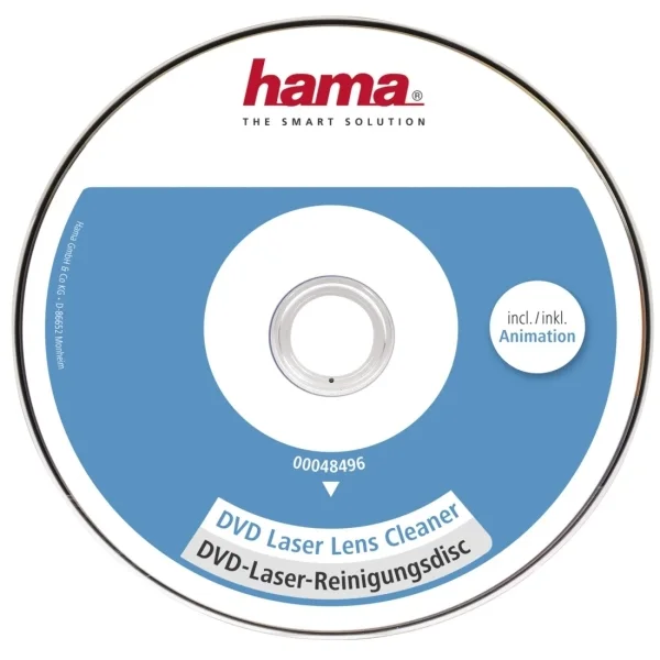 Hama CD Limpiador de Equipo DVD - Micro Cepillos - 8 Idiomas - Limpieza en Seco - Color Blanco y Azul