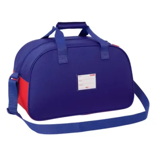 Safta Atletico de Madrid Bolsa de Deporte - Bolsillo Frontal - Bandolera Ajustable - Asa Forrada - Tirador Doble - Base con Tacos - Fondo Extraible - Compacta y Ligera - 400x230x240mm - Colo