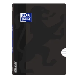 Oxford School Openflex A5 Libreta Grapada - Tapa de Plastico Resistente - 1 Linea con 2 Margenes - 48 Hojas de Papel de Alta Calidad - Color Negro · Pack de 10 uds.