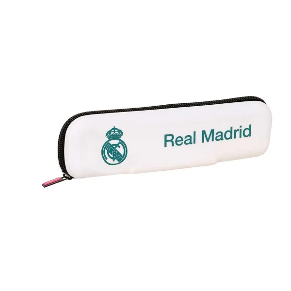Safta Real Madrid Equipacion 26/27 Portatodo Estrecho - Silicona - Cremallera - 20x5.5x2cm - Color Blanco