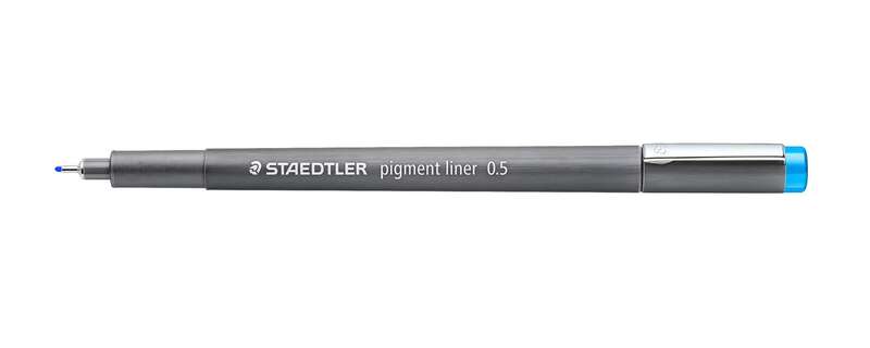 Staedtler Pigment Liner 308 Rotulador Calibrado - Trazo 0.5mm - Secado Rapido - Color Azul Claro · Pack de 10 uds.