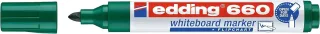 Edding 660 Rotulador para Pizarra Blanca - Punta Redonda - Trazo entre 1.5 y 3 mm. - Tinta Pigmentada - Recargable - Borrable en Seco - Color Verde · Pack de 10 uds.