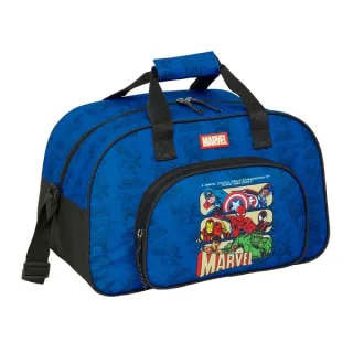 Safta Avengers Bolsa de Deporte - Bolsillo Frontal - Bandolera Ajustable - Asa Forrada - Doble Tirador - Tacos Protectores - Fondo Semirigido - 22L - 400x230x240mm - Color Azul Oscuro