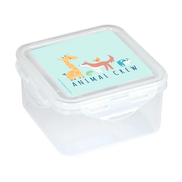 Safta Pandi Fiambrera de 1.27L - PVC sin BPA - Cierre Hermetico a Presion - 130x130x75mm - Color Transparente