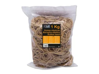 Ingraf Bolsa de 1kg de Gomas Elasticas 80mm - Alta Calidad - 70% Caucho - Gran Resistencia y Elasticidad - Color Marron