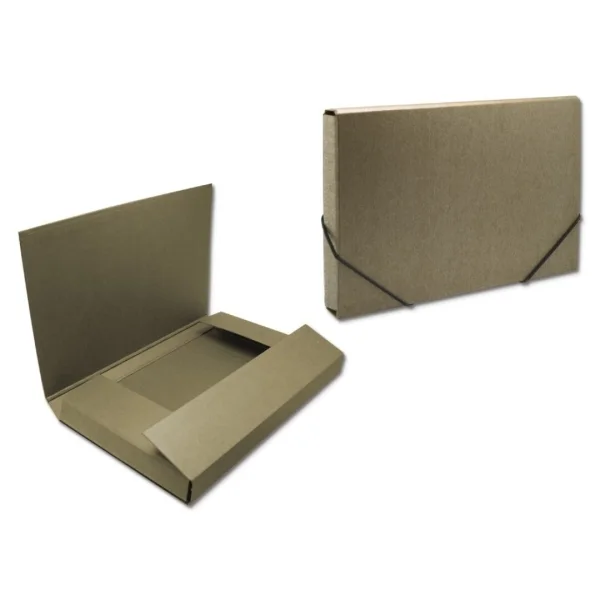 Bismark Carpeta para Proyectos - Medidas 350x230x50mm - Fabricada en Carton - Cierre con Gomas - Color Marron