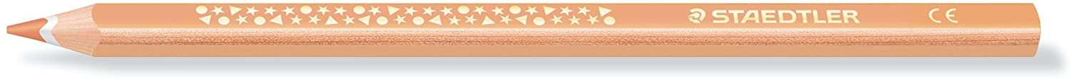 Staedtler Jumbo Noris 128 Lapiz Triangular de Color - Mina de 4mm - Resistencia a la Rotura - Diseño Ergonomico - Color Beige · Pack de 12 uds.
