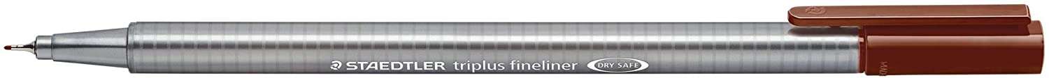 Staedtler Triplus Fineliner 334 Rotulador de Punta Fina - Trazo de 0.3mm - Tinta Base de Agua - Color Pardo Van Dyck · Pack de 10 uds.