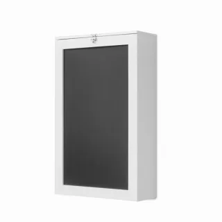 Innovagoods Woldy Escritorio Plegable de Pared - Incluye Accesorios de Montaje - Pizarra de 40X68cm - Corcho Interior 40X14cm - Estanteria Interior - 50x155x93cm - Color Blanco
