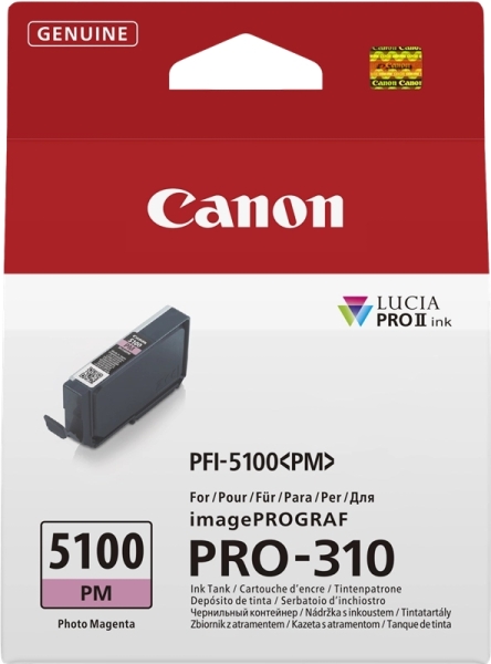 Canon PFI5100 Magenta Photo Cartucho de Tinta Original - 6957C001/PFI-5100PM