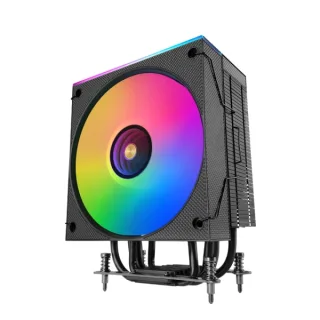 Mars Gaming MCPU-LCD Disipador CPU - Potencia TDP hasta 300W - 6 Tubos HCT - Ventilador PWM FDB de 120mm - Pantalla LCD - Cable Reductor de Ruido - Iluminacion ARGB - 122x72x156mm - Color Ne
