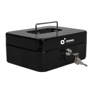 Cromad CR1224 Caja de Caudales Metalica - Cerradura de Llave - 3 Compartimentos - Asa de Transporte - 90x200x160mm