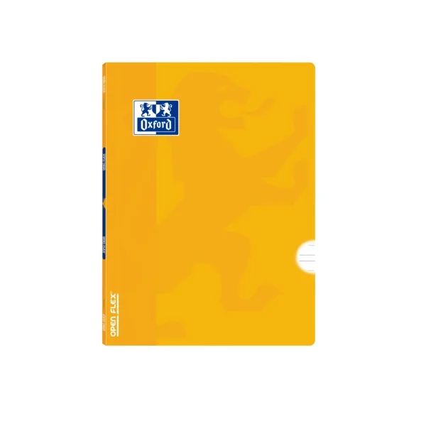 Oxford School Classic Openflex Libreta Grapada A5+ 48 Hojas Pautado 3.5 con Margen - Tapa de Plastico Translucido - Ideal para Estudiantes - Color Amarillo