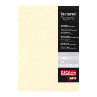 Apli Pack de 100 Hojas de Papel Pergamino - 95gr - Diseño Doble Cara - Ideal para Invitaciones, Diplomas y Manualidades - Compatible con Impresoras Inkjet, Laser y Fotocopiadoras - Color Cha