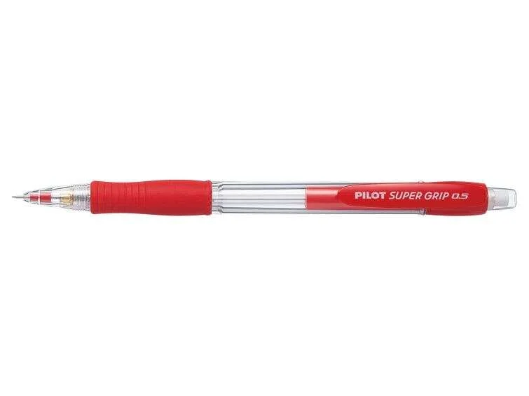 Pilot Portaminas SuperGrip H185 - Trazo 0.5mm - Mina HB - Cuerpo Rojo · Pack de 12 uds.