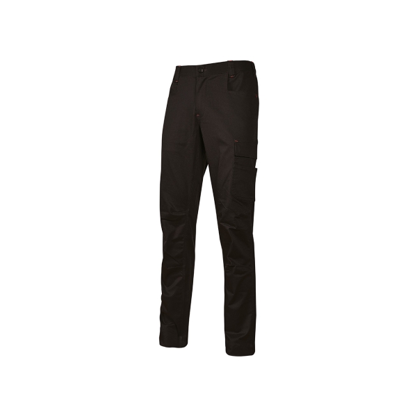 Upower Bravo Top Winter Pantalones de Trabajo Invernales - Talla 2XL - Algodon Elastizado, Triple Costura, Multibolsillos, Cintura Elastizada, Slim-Fit, Proteccion DPI1 - Color Negro Carbon
