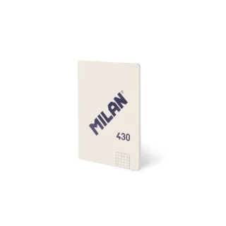 Milan 430 Libreta Encolada Formato A6 Cuadricula 5x5 - 48 Hojas de 95 gr/m2 - Microperforado - Tapa Blanda - Color Beige