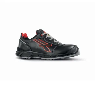Upower Billie S ESD Calzado de Seguridad Bajos - Talla 35 - Hidrorrepelentes, Puntera Compuesta, Impermeables, Proteccion Frio, Suela Antideslizante - Color Negro/Rojo