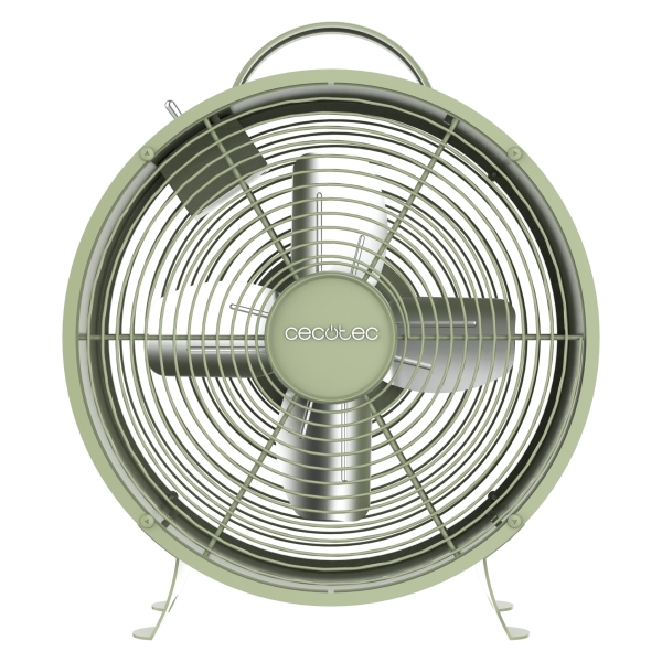 Cecotec EnergySilence 400 RetroDesk Ventilador de Sobremesa con 4 Aspas - 25W - Diametro de 20cm - 2 Velocidades - Uso Sencillo e Intuitivo - Base Segura y Estable - Color Menta