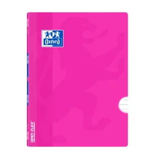 Oxford Libreta Grapada Openflex A4 - Tapa de Plastico Resistente - Grapada para Mayor Durabilidad - Pauta 3.5 con Margen para Ordenar tus Notas - 48 Hojas de Papel de Alta Calidad - Color Fu