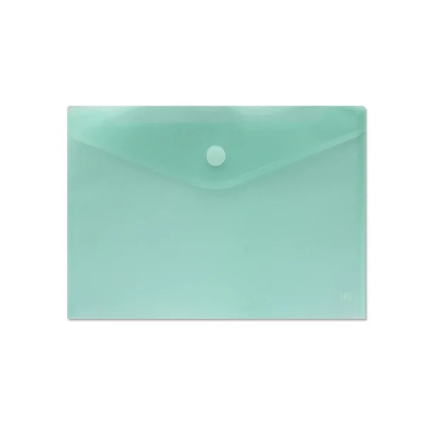Sobre Portadocumentos A4 - Cierre de Velcro - Fabricado en Polipropileno - Medidas 325x230mm - Verde Transparente