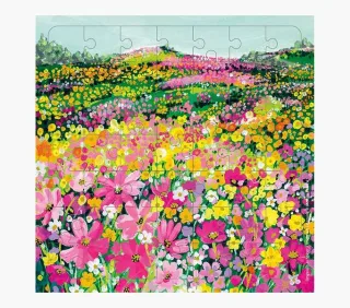 Pictura Tarjeta Puzzle - 15.5x15.5cm - Tematica de Flores - 49 Piezas - Incluye Tarjeta Plegada y Sobre Blanco - Certificacion FSC