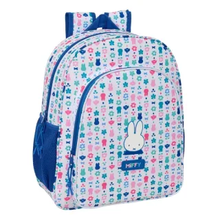 Safta Miffy Bunny Mochila - 15L - Adaptable a Carro - Bolsillo Frontal - Portabotellas - Cremallera con Doble Tirador - Asa de Mano - Hombreras y Espalda Acolchada - 32x38x12cm - Color Blanc