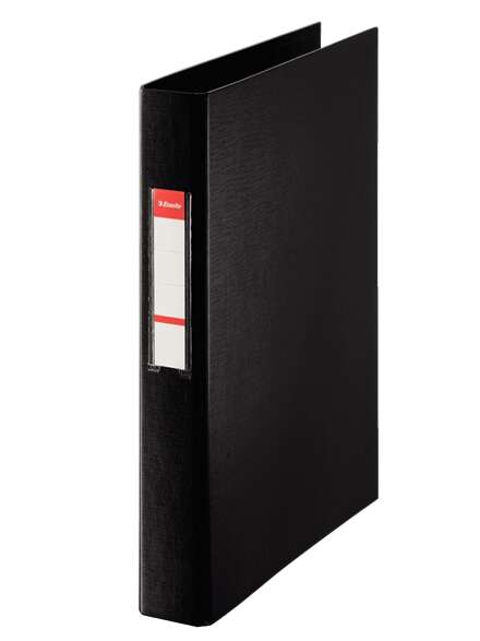 Esselte Carpeta de 2 Anillas 25mm - Formato Folio - Capacidad para 190 Hojas - Color Negro · Pack de 6 uds.