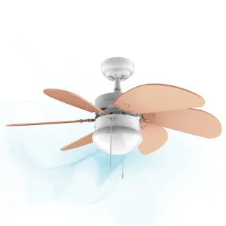 Cecotec EnerySilence Aero 3600 Vision Orange Ventilador de Techo con 6 Aspas Reversibles y Lampara - 50W - Diametro de 92cm - 3 Velocidades - Modo Invierno - Control por Cadena - Color Naran