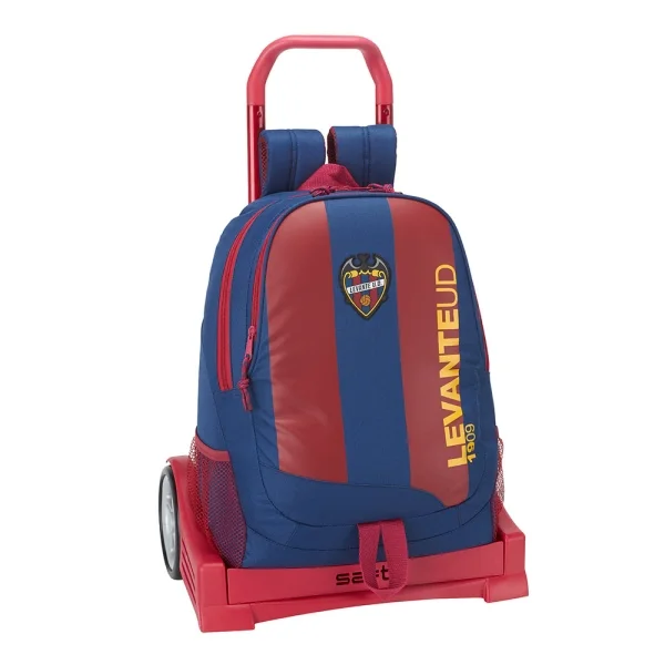 Safta Levante U.D. Mochila con Carro - Portabotellas - 2 Compartimentos - Tirador Doble - Hombreras y Espalda Acolchadas - Asa de Mano - Mochila Extraible - 320x160x440mm - Color Rojo y Azul