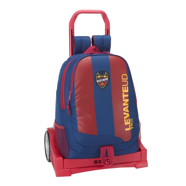 Safta Levante U.D. Mochila con Carro - Portabotellas - 2 Compartimentos - Tirador Doble - Hombreras y Espalda Acolchadas - Asa de Mano - Mochila Extraible - 320x160x440mm - Color Rojo y Azul