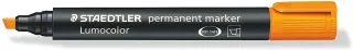 Staedtler Lumocolor 350 Rotulador Permanente - Punta Biselada 2-5mm aprox. - Tinta Base de Alcohol - Secado Rapido - Color Naranja · Pack de 10 uds.