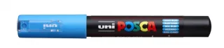 Posca PC-1M Marcador de Pintura - Punta Conica 0.7mm - Linea Fina - Tinta Base al Agua - Resistente a la Luz - Color Azul Claro · Pack de 6 uds.