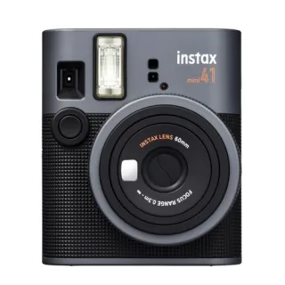 Fujifilm Instax Mini 41 Camara Instantanea - Tamaño de Imagen 62x46mm - Flash Auto - Exposicion Automatica - Mini Espejo para Selfies - Modo Primer Plano - Color Negro