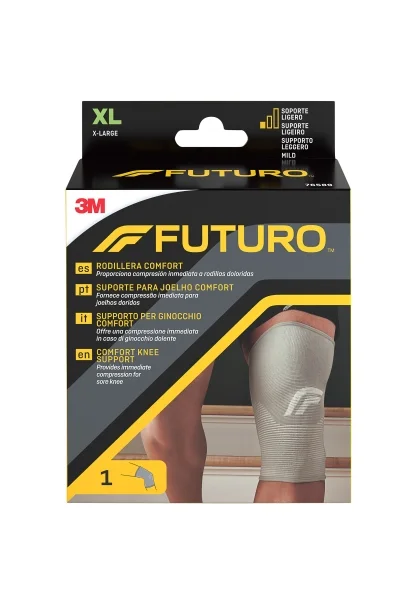 Futuro Comfort Rodillera - Talla XL (49.5 - 55.9cm) - Transpirable - Elastico - Color Gris