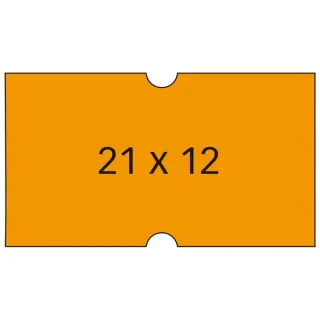 Apli Pack de 6 Rollos Etiquetas Naranjas 21x12mm para Maquinas de Precios de 1 Linea - 1000 Etiquetas/Rollo - Adhesivo Removible y Cantos Rectos - Alta Calidad para Marcaje Claro y Preciso -
