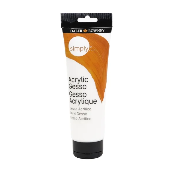 Daler Rowney Simply Gesso Imprimacion Yeso - Bote de Plastico - 250ml - Color Blanco